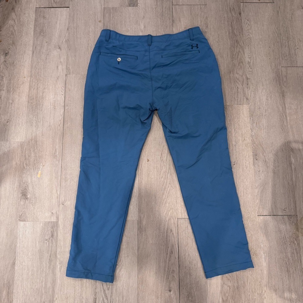 Under Armour Golf Pants Casual Chino Men's Size 36X30 Flat Front Blue 9114 - Picture 2 of 4